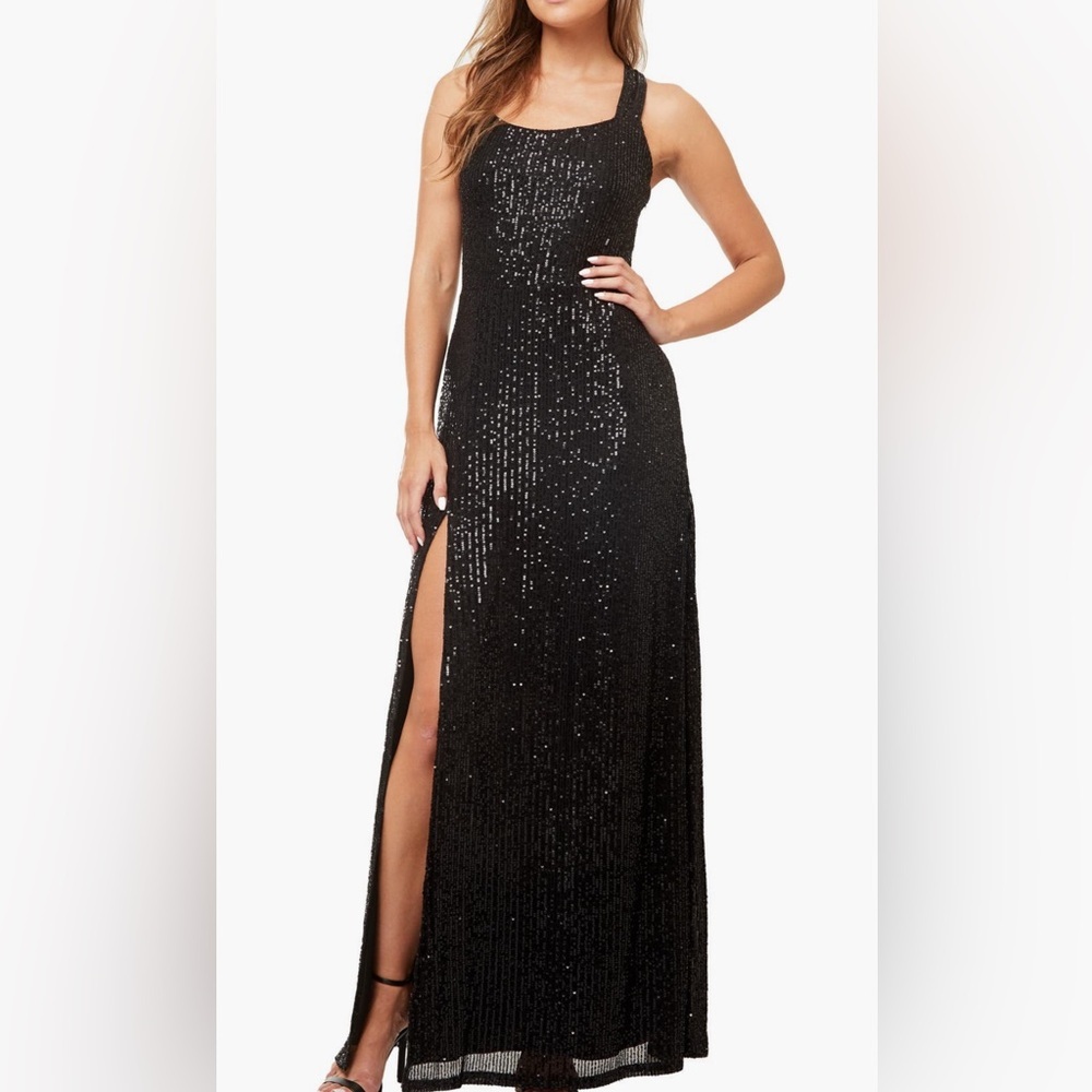 Elegant Black Love By Design Sequin Evening Gown Black Size Medium